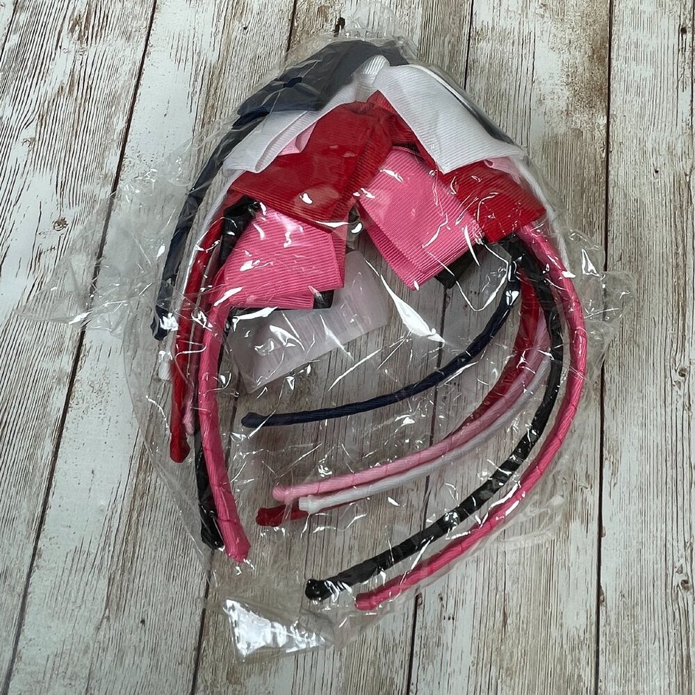 Lot of 6 UNBRANDED Rainbow Girl's Headbands Hair Accessories Bow NEW SEALED